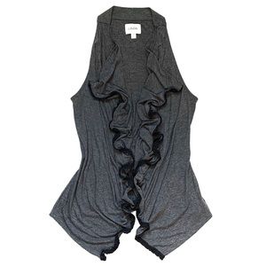 Anthropologie Deletta open front vest w/ ruffle trim Sz M